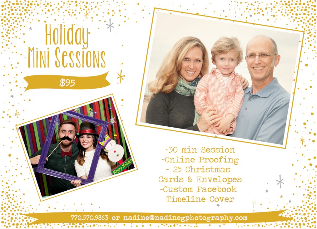 Buford, Duluth, Suwanee, Gainesville, Snellville, Lilburn GA holiday christmas mini sessions with holiday cards included